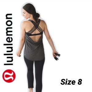 Lululemon Wild Tank – Black / Grey Heathered – Size 8